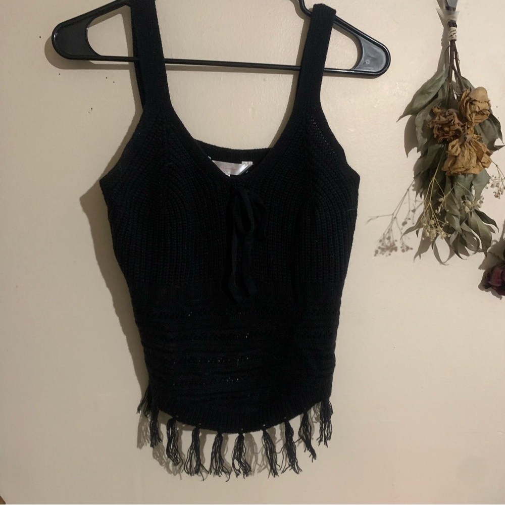 Black crochet crop top